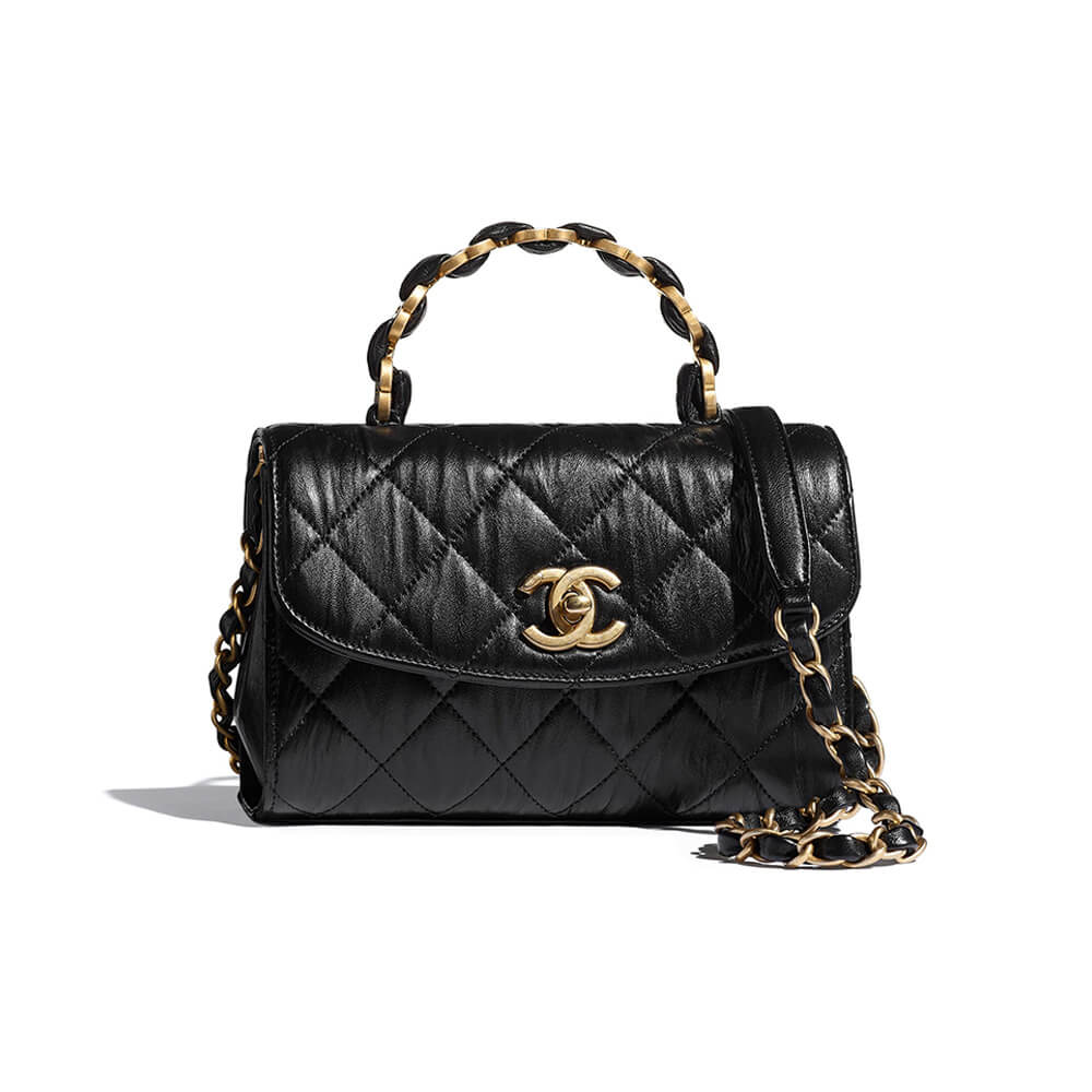Ch*el mini flap bag with top handle