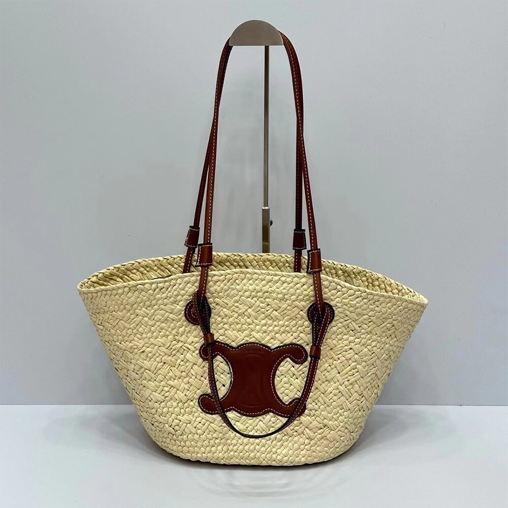 Ce1i*e classic raffia and calfskin