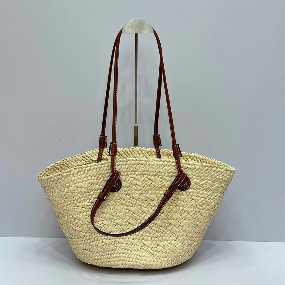 Ce1i*e classic raffia and calfskin