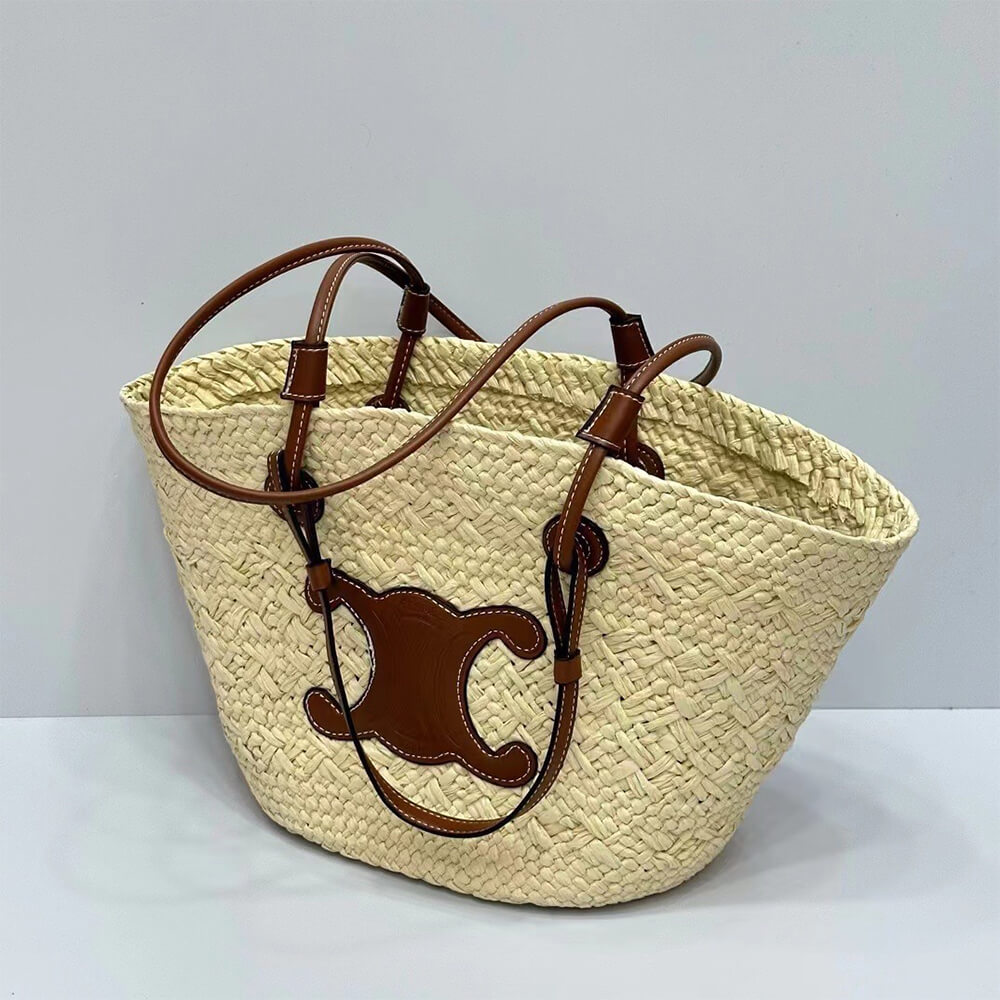 Ce1i*e classic raffia and calfskin