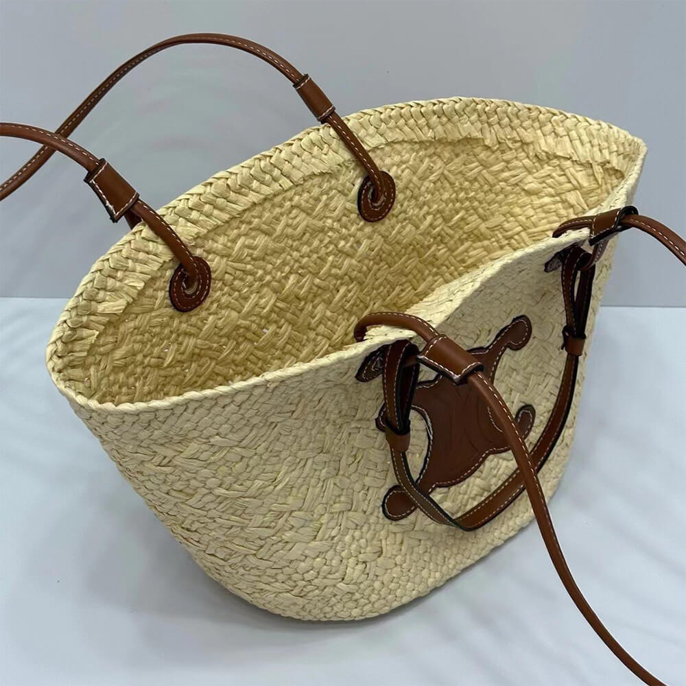 Ce1i*e classic raffia and calfskin
