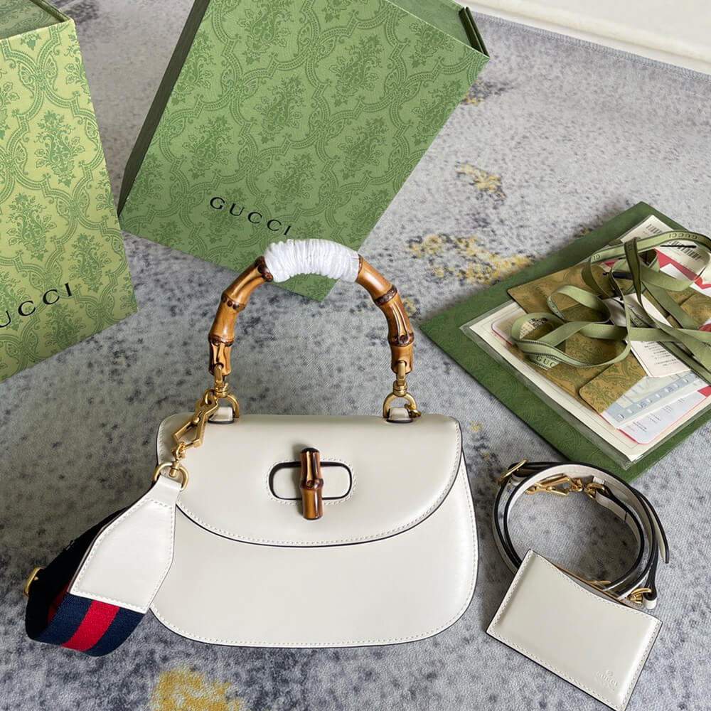 G*u*i bamboo 1947 jumbo gg small top handle bag