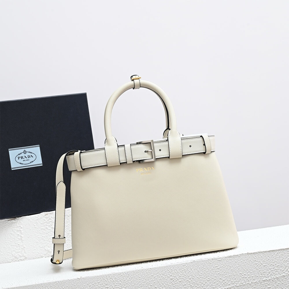 Prada Buckle small leather handbag with belt(high-end grade)
