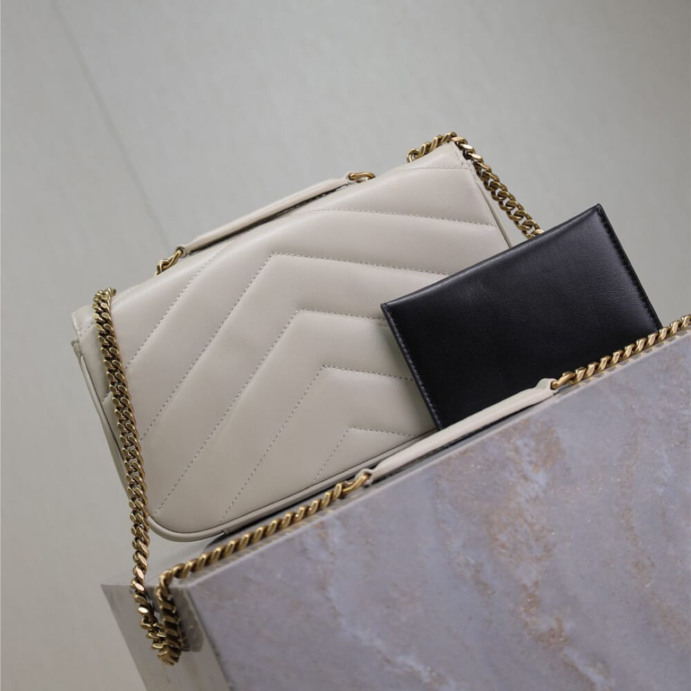 YSL LOULOU small in MATELASSE lambskin