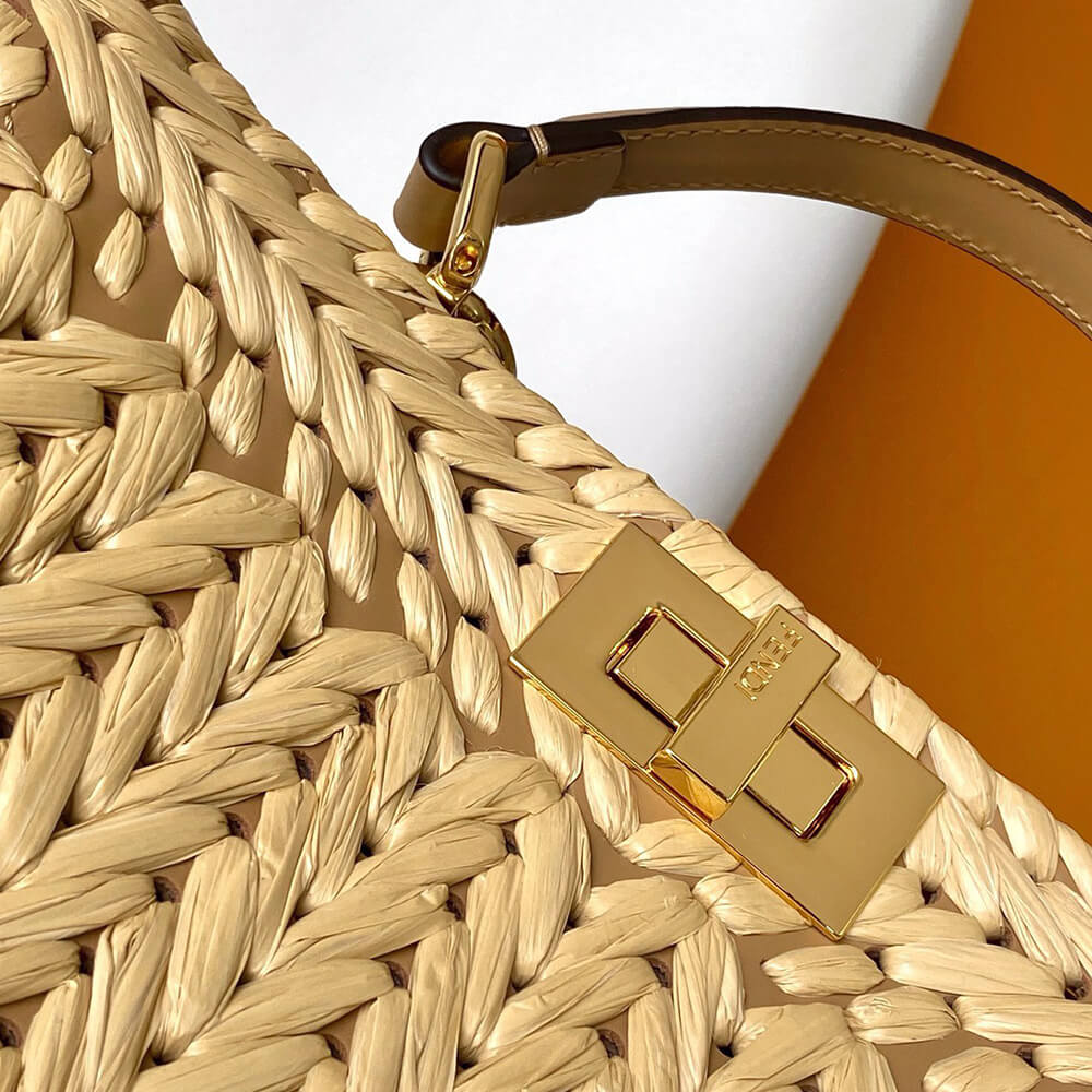FENDI Peekaboo ISeeU Small Raffia(TAX-FREE GRADE)