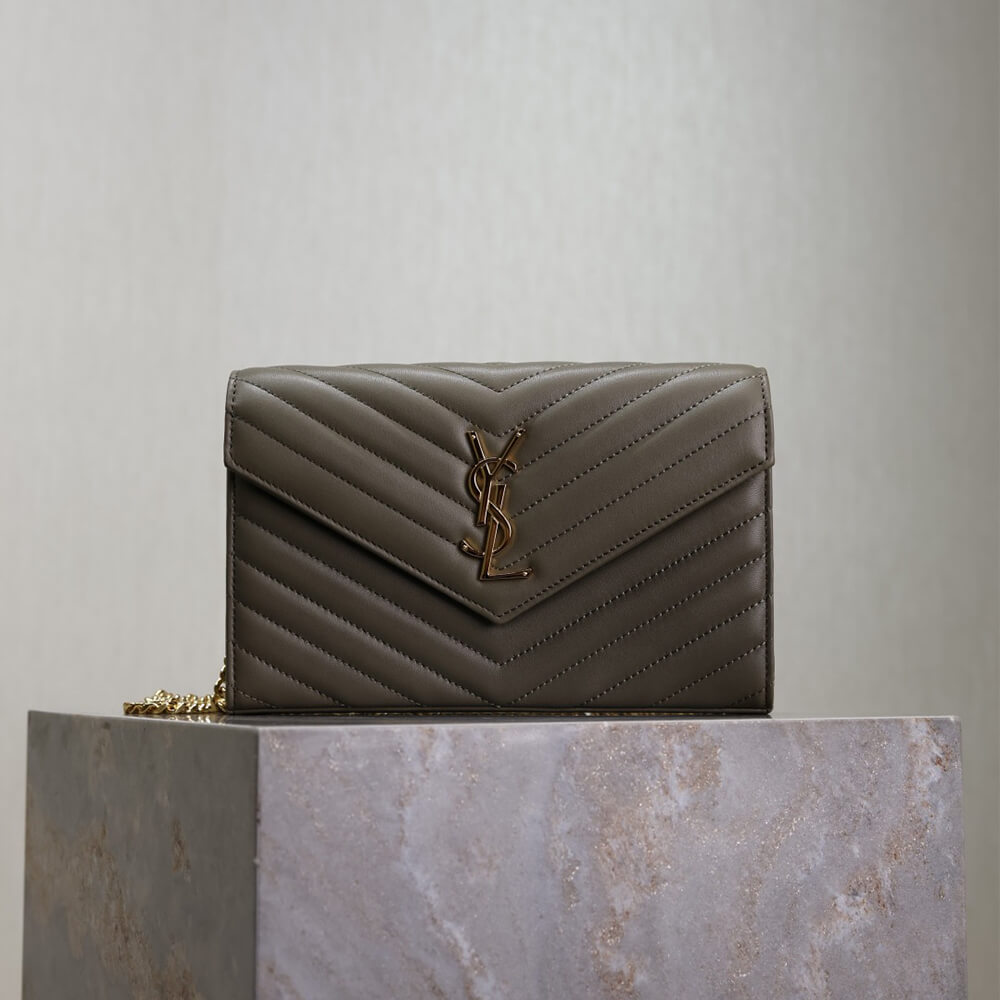 YSL cassandre chain wallet in lambskin